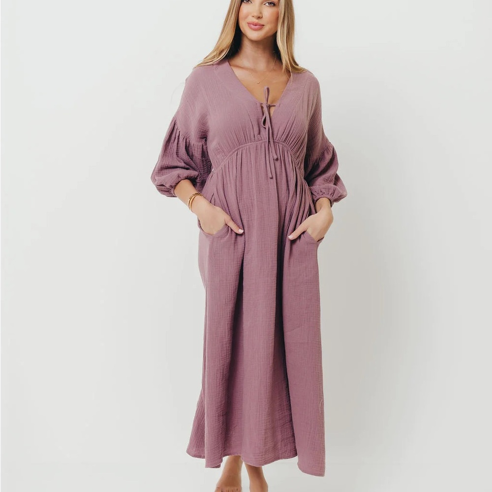 Midi Dress in Smoky Plum | Bump Friendly